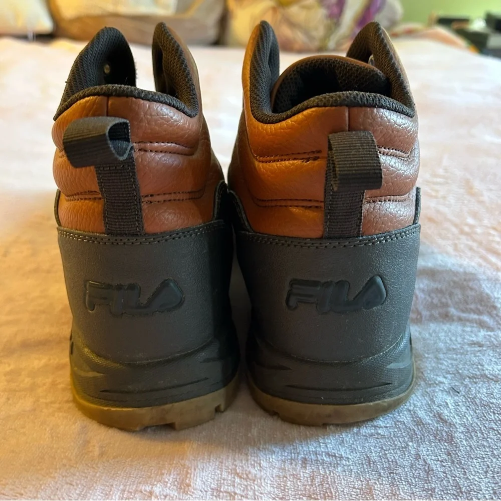 FILA Derail hiking boots brown and black size 10.5 outdoors granola